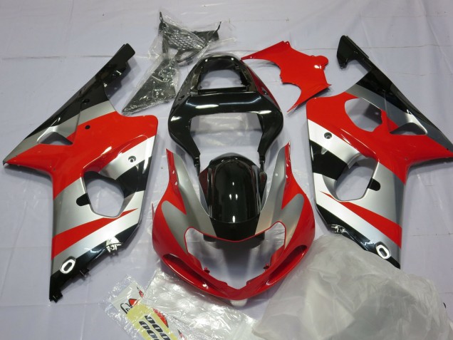 00-02 Red Silver and Black GSXR 1000 Fairings