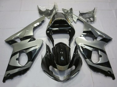 00-02 Silver and Black OEM Style GSXR 1000 Fairings