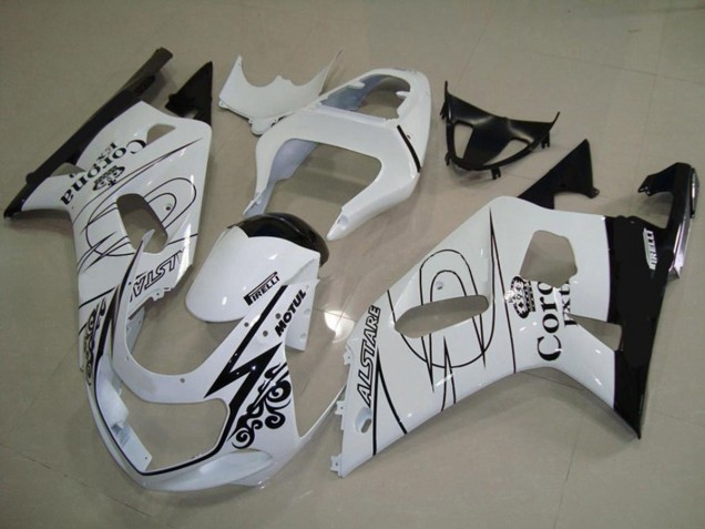 01-03 White Corona GSXR 600-750 Fairings