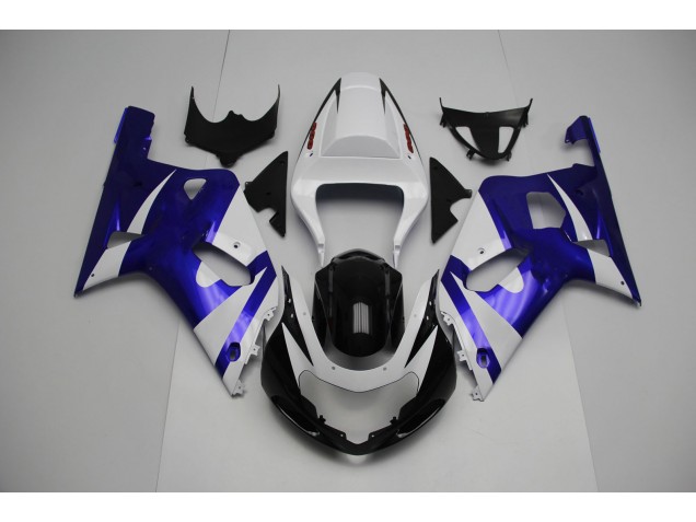 01-03 White and Blue GSXR 600-750 Fairings