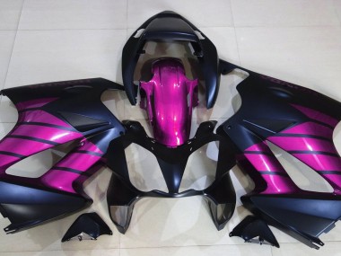 02-12 Matte Black & Pink VFR800 Fairings