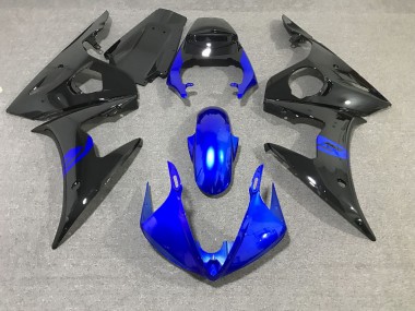 03-04 Black and Blue Gloss R6 Fairings