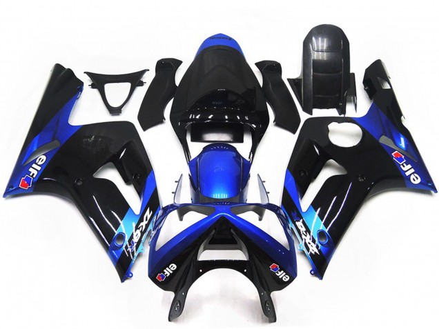 03-04 Blue and Gloss Black Elf ZX6R Fairings