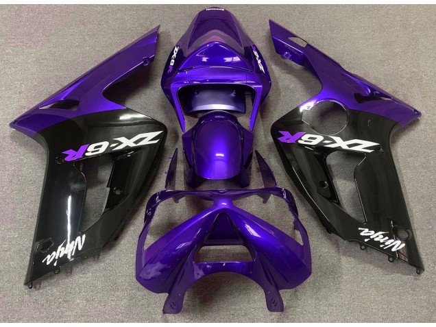 03-04 Gloss Purple and Black ZX6R Fairings