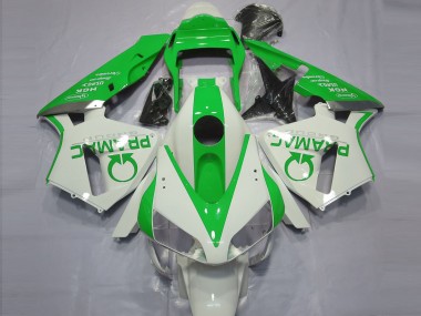 03-04 Gloss White and Green PRAMAC CBR600RR Fairings