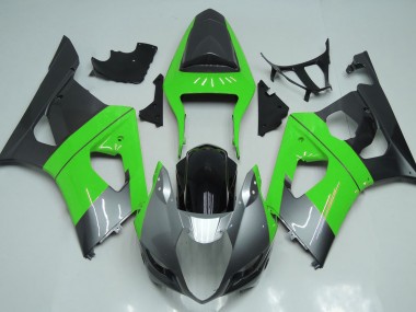 03-04 Green Silver and Black GSXR 1000 Fairings