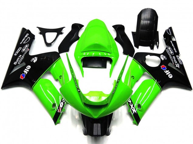 03-04 Light Green and Black Elf ZX6R Fairings