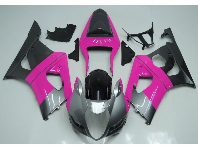 03-04 Pink Silver and Black GSXR 1000 Fairings