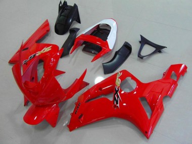 03-04 Red and White ZX6R Fairings