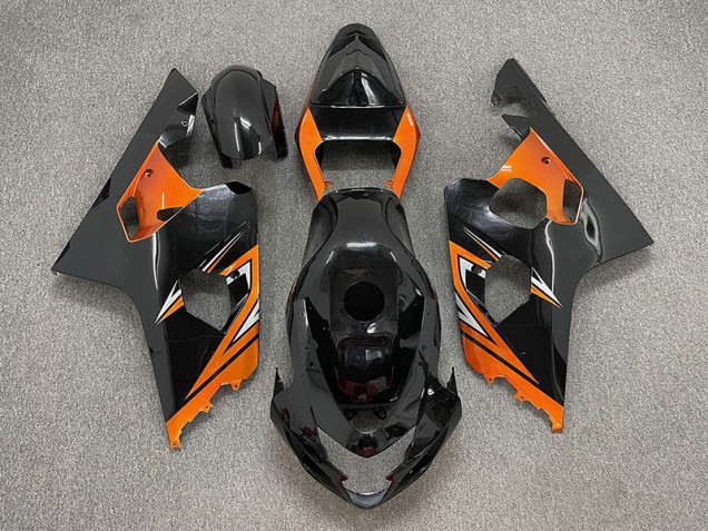 04-05 Gloss Black and Orange GSXR 600-750 Fairings