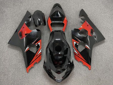 04-05 Gloss Black and Red GSXR 600-750 Fairings