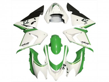 04-05 Gloss White & Green ZX10R Fairings