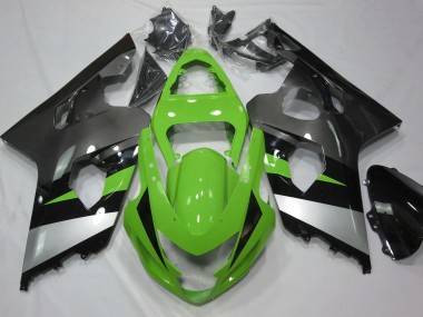 04-05 Green and Silver GSXR 600-750 Fairings