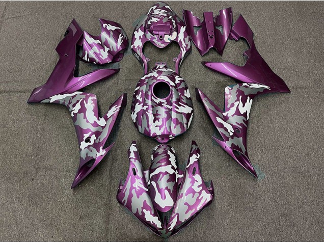 04-06 Dark Magenta Camo R1 Fairings