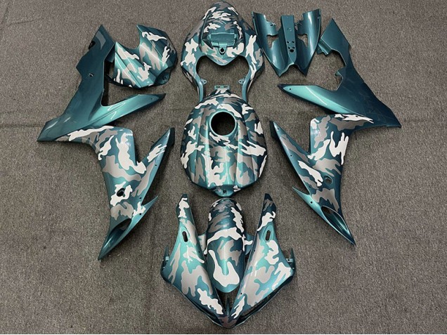 04-06 Dark Teal Camo R1 Fairings