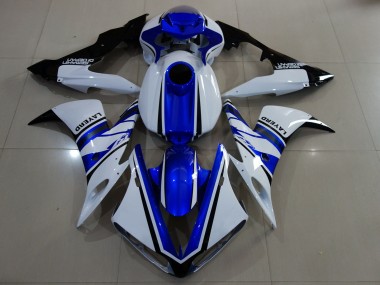 04-06 Gloss White and Blue R1 Fairings