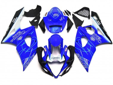 05-06 Blue and White Corona Style GSXR 1000 Fairings