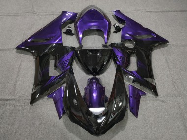 05-06 Gloss Black and Purple ZX6R Fairings