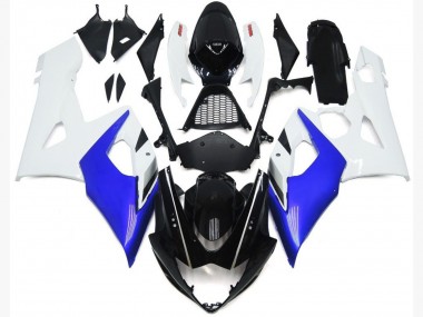 05-06 Gloss Blue and White Gloss Lowers GSXR 1000 Fairings