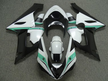 05-06 Teal White and Black ZX6R Fairings