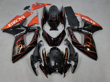 06-07 Bacardi Black and Orange GSXR 600-750 Fairings