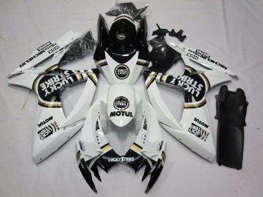 06-07 Black White Lucky Strike GSXR 600-750 Fairings