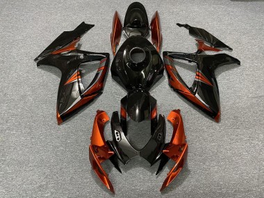 06-07 Black and Burnt Orange GSXR 600-750 Fairings