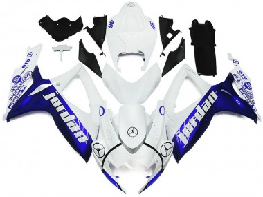 06-07 Blue and White Jordan Gloss Style GSXR 600-750 Fairings