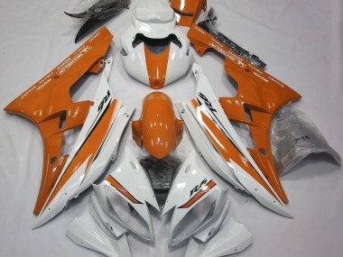 06-07 Gloss White and Orange R6 Fairings