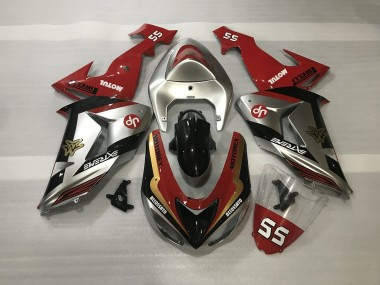 06-07 Shiny Silver & Red ZX10R Fairings