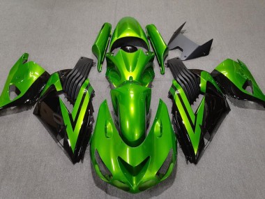 06-11 Bright Green & Black ZX14R Fairings