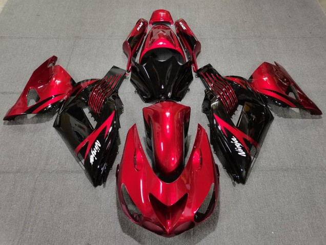 06-11 Fire Red and Black ZX14R Fairings