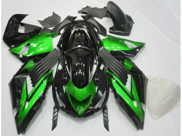 06-11 Gloss Green and Black Plain ZX14R Fairings