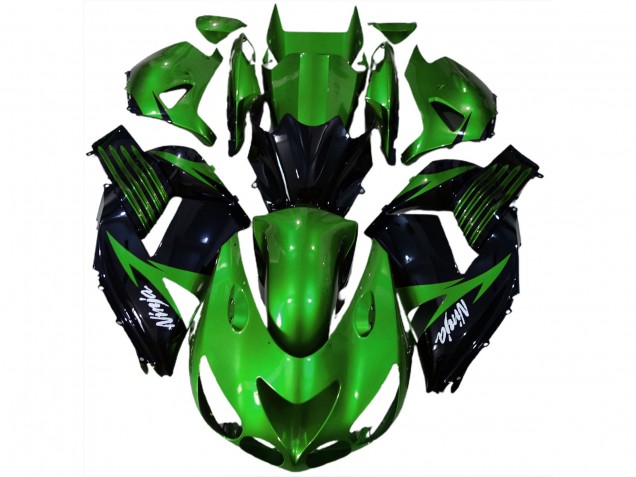 06-11 Gloss Green and Black ZX14R Fairings