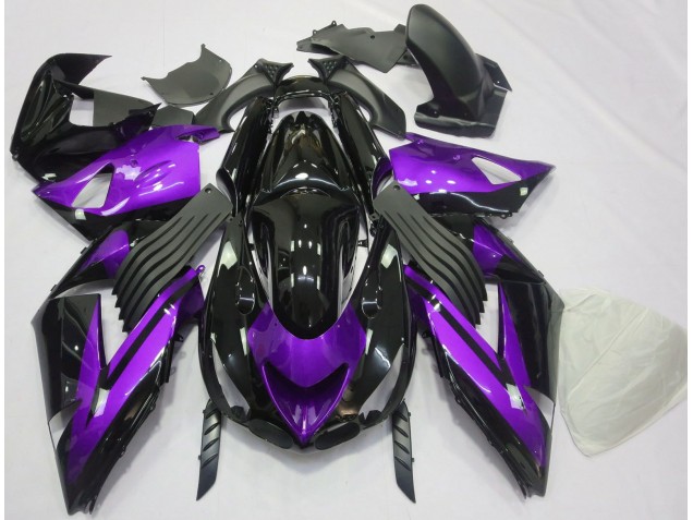 06-11 Gloss Purple and Black Plain ZX14R Fairings