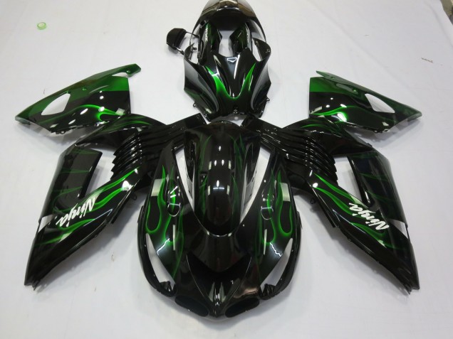 06-11 Green Flame ZX14R Fairings