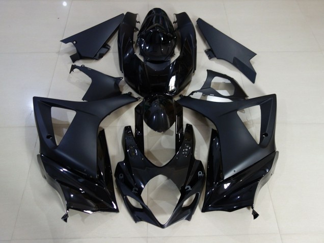 07-08 Gloss and Matte Black Plain GSXR 1000 Fairings