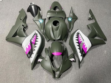 07-08 Matte Green & Pink Shark CBR600RR Fairings