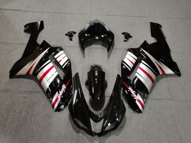 07-08 Red Silver and Black ZX6R Fairings