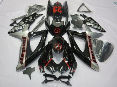 08-10 Black Grey Jordan GSXR 600-750 Fairings