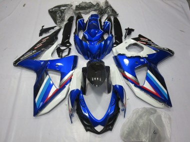 08-10 Blue White and Red GSXR 600-750 Fairings