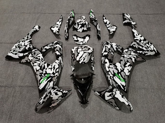 08-10 Camo and Green Logo ZX10R Fairings