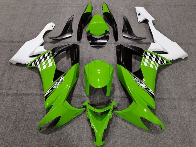 08-10 Green and White Cheq ZX10R Fairings