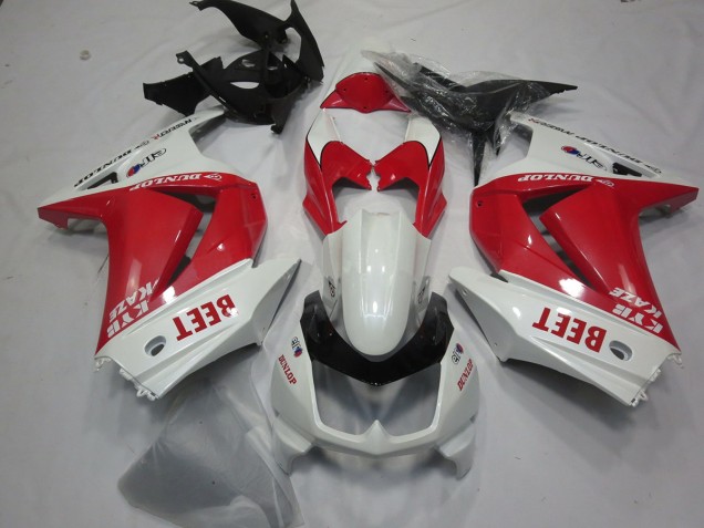 08-12 Beet Red and White Ninja 250 Fairings