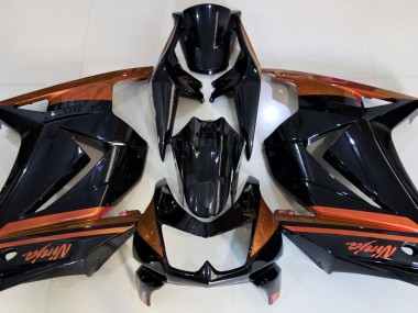 08-12 Gloss Black & Orange Ninja 250 Fairings