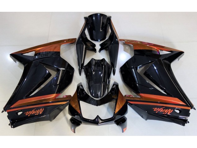 08-12 Gloss Black & Orange Ninja 250 Fairings