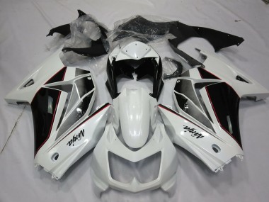 08-12 White and Black Ninja 250 Fairings