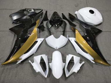 08-16 Custom Gold Black and White R6 Fairings