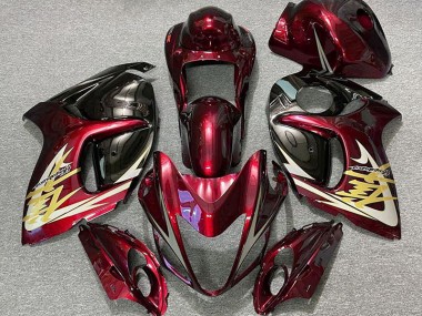 08-20 Deep Red & Gold GSXR 1300 Hayabusa Fairings