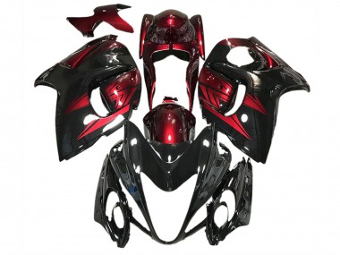 08-20 Gloss Black and Deep Red GSXR 1300 Hayabusa Fairings